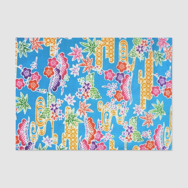 Papier Mousseline Teinture japonaise d'okinawaïen (Bingata) (Recto)