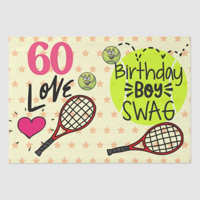 Papier Mousseline Tennis 60e anniversaire garçon (Recto)