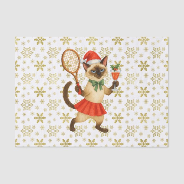 Papier Mousseline Tennis Christmas Mug Cat Lovers  (Recto)