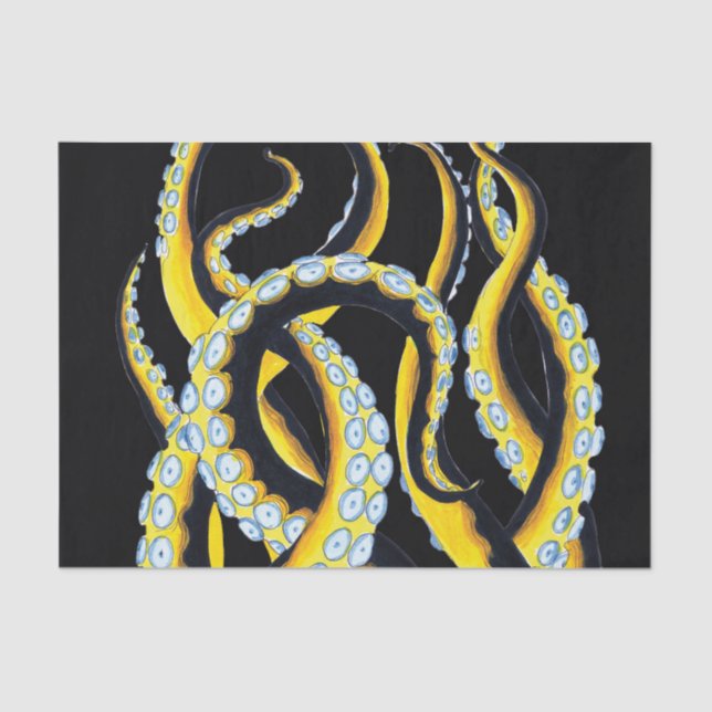 Papier Mousseline Tentacles Encre foncée (Recto)