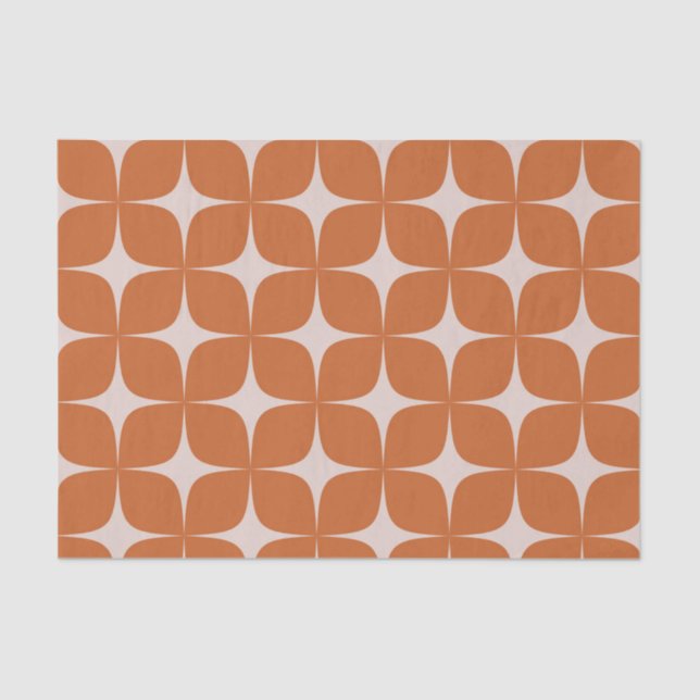 Papier Mousseline Terracotta Mid Century Moderne Elegant Boho (Recto)