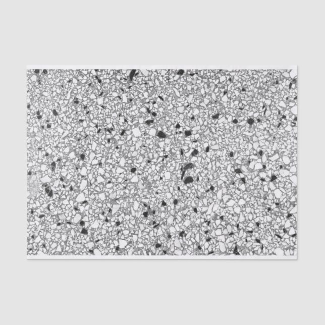 Papier Mousseline Terrazzo Noir & Blanc Texture do-it-yourself Loft  (Recto)