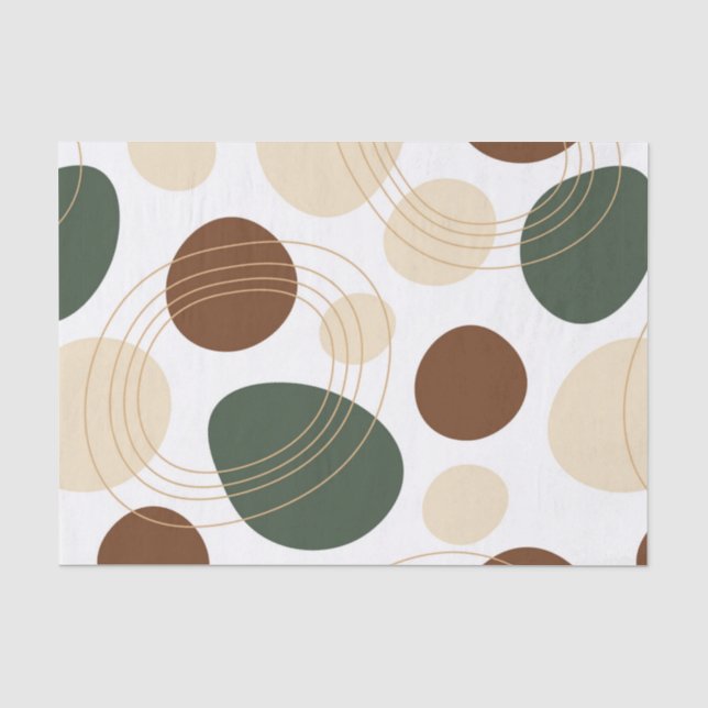 Papier Mousseline Terre tonalité formes organiques motif 2 (Recto)