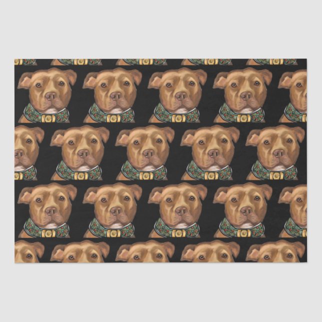 PAPIER MOUSSELINE TERRIER AMÉRICAIN DU STAFFORDSHIRE (Recto)