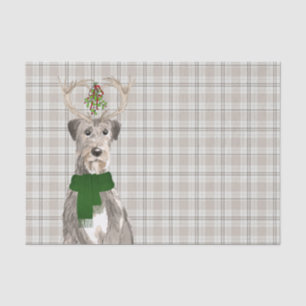 Papier Mousseline Terry Plaid et Irlandais Wolfhound Dog Christmas