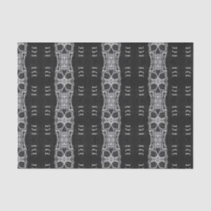 Papier Mousseline Tête de crâne gothique Motif noir et blanc