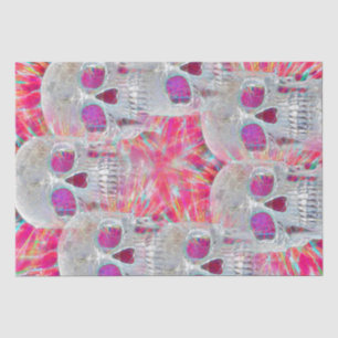 Papier Mousseline Tête de crâne gothique Pink Colorful Pop Art
