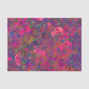 Papier Mousseline Tête de crâne Néon gothique Couleur rose violet Ar
