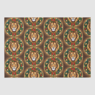 Papier Mousseline Tête de lion avec papier Tissu de couronne