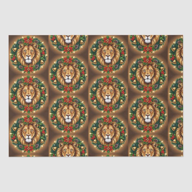 Papier Mousseline Tête de lion avec papier Tissu de couronne (Recto)