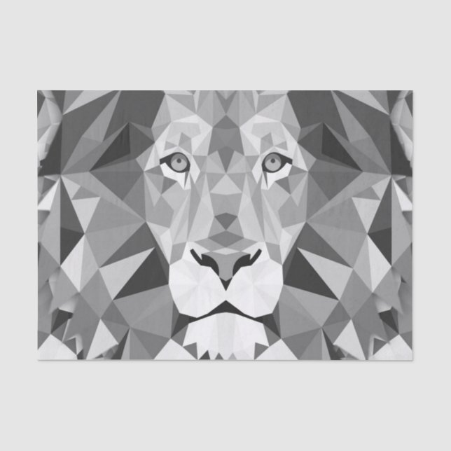 Papier Mousseline Tête de lion géométrique cool (Recto)