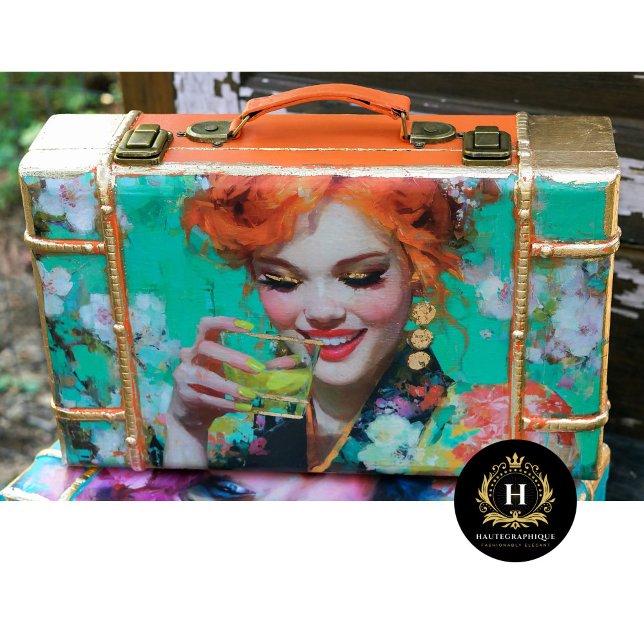 Papier Mousseline Tête de rousse souriante avec dénouement Cocktail  (Créateur téléchargé)