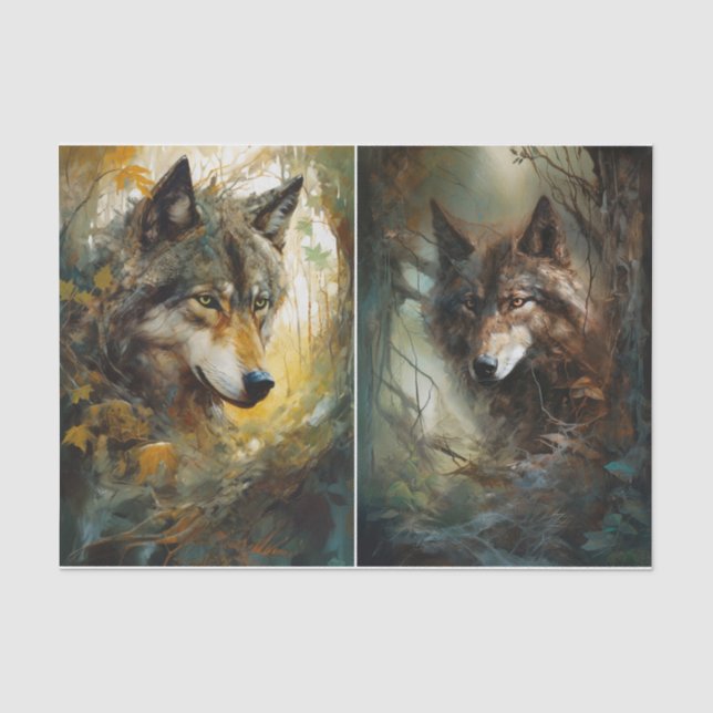 Papier Mousseline Têtes de loup (Recto)