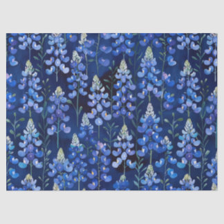 Papier Mousseline Texas Bluebonnets Blue Wild Flowers Motif