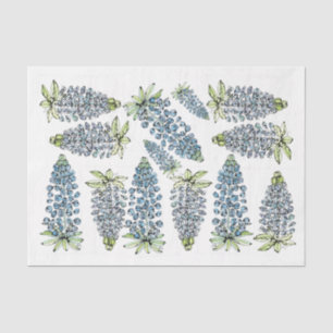 Papier Mousseline Texas Bluebonnets Lupines - Déchoupage Tissu Papie