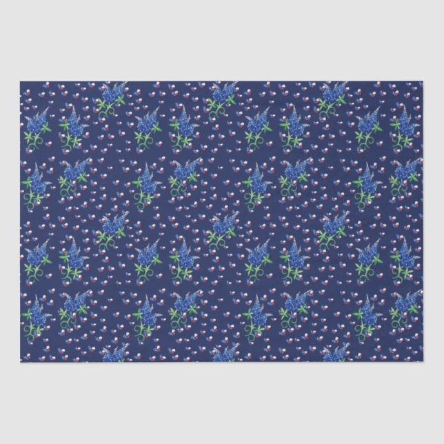 Papier Mousseline Texas Bluebonnets Texan Lone État étoile (Recto)