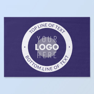 Papier Mousseline Texte et logo personnalisables Bleu foncé violet