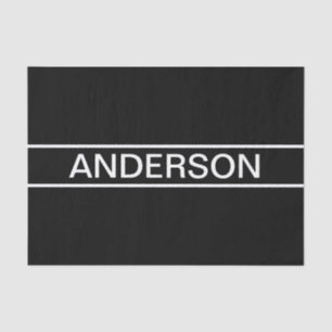 Papier Mousseline Texte personnalisable Bold Modern Black & White