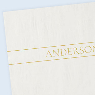 Papier Mousseline Texte personnalisable simple et élégant   Or blanc