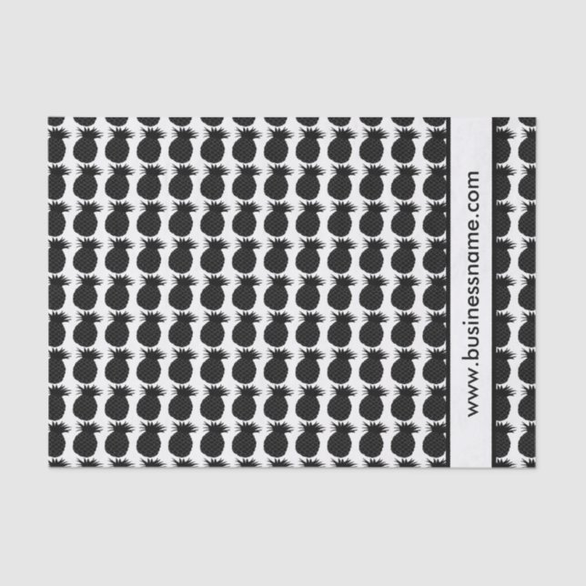 Papier Mousseline Texte personnalisé du Motif d'ananas noir (Recto)