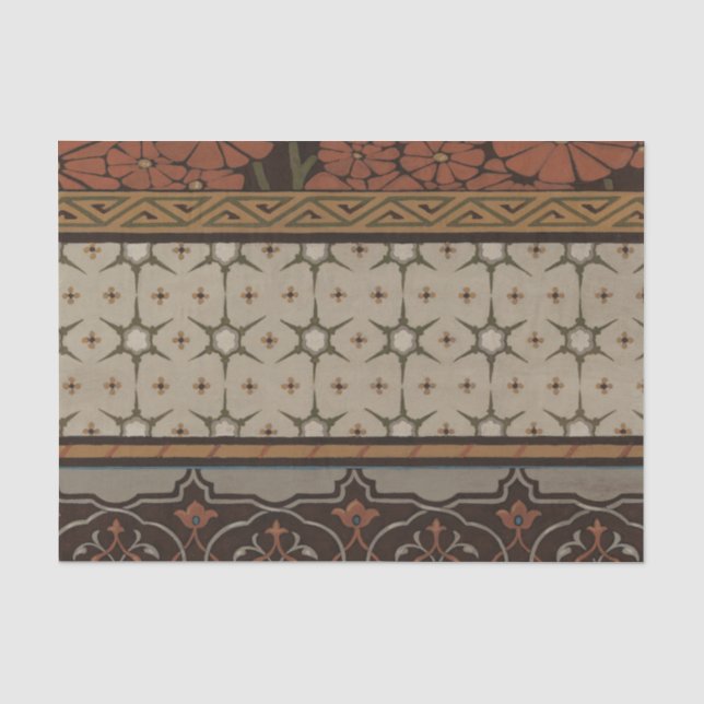 Papier Mousseline Textile d'origine avec Motifs décoratifs (Recto)