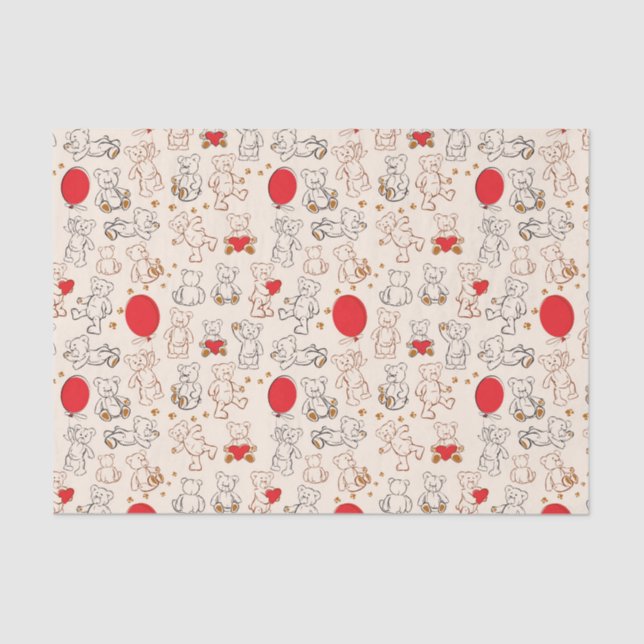 Papier Mousseline Texture avec le nounours (Recto)