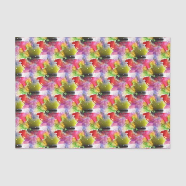 Papier Mousseline Texture de conception rouge, aquarelle jaune (Recto)