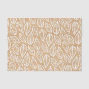 Papier Mousseline Texture en bois rustique avec Motif Feuille blanc