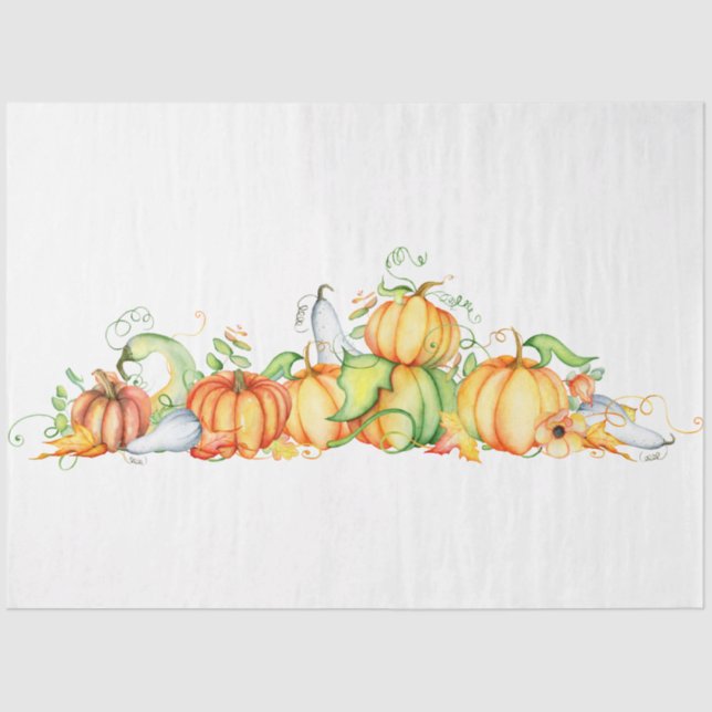 Papier Mousseline Thanksgiving Citrouille Series Design 10 (Recto)