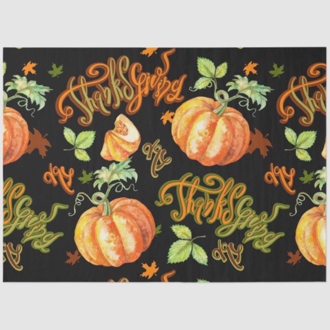 Papier Mousseline Thanksgiving Citrouille Series Design 44 (Recto)