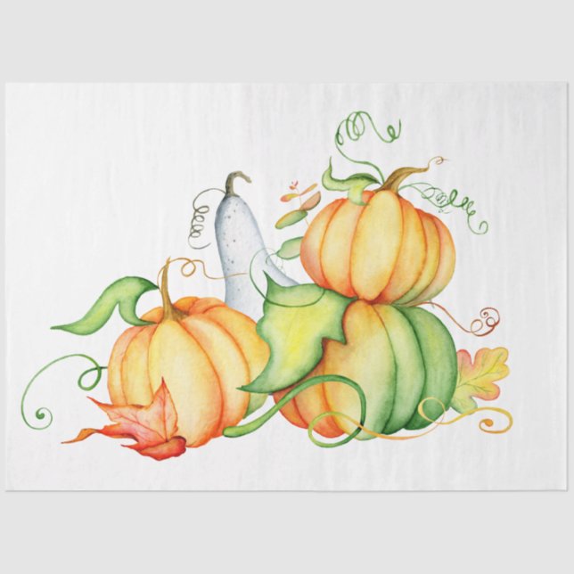 Papier Mousseline Thanksgiving Citrouille Series Design 9 (Recto)