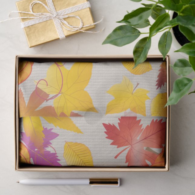 Papier Mousseline Thanksgiving Holiday Fall Maple Feuilles RETRO déc (Cadeau)