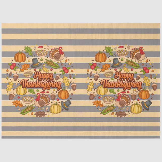 Papier Mousseline Thanksgiving Moderne Belle Collection Automne (Recto)