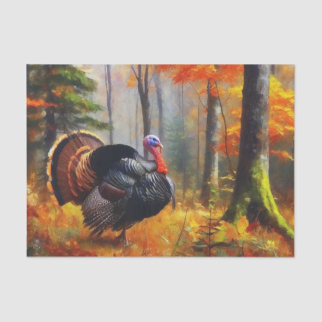 Papier Mousseline Thanksgiving Turquie peinture à l'huile Découpage (Recto)