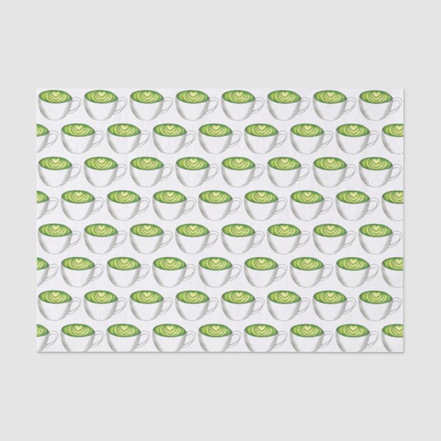 Papier Mousseline Thé japonais Matcha Green Latte Teacup Foin (Recto)