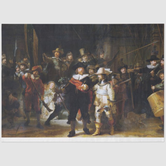 Papier Mousseline The Night Watch, Rembrandt, 1642 (Recto)