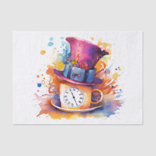 Papier Mousseline Thé Party Chapelier Fou Alice au Pays des Merveill
