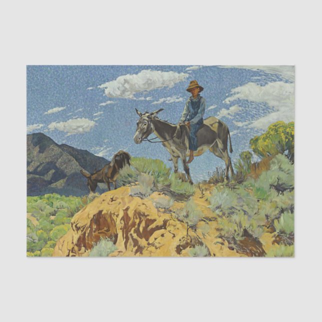 Papier Mousseline "The Watcher" Western Art de Walter Ufer (Recto)