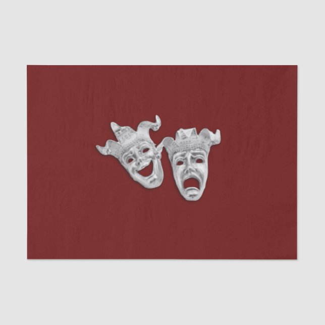 Papier Mousseline Théâtre Masque Comédie et Tragédie (Recto)