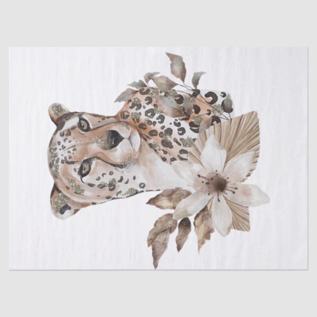 Papier Mousseline Thème de portrait de Cheetah Wildlife Africain (Recto)