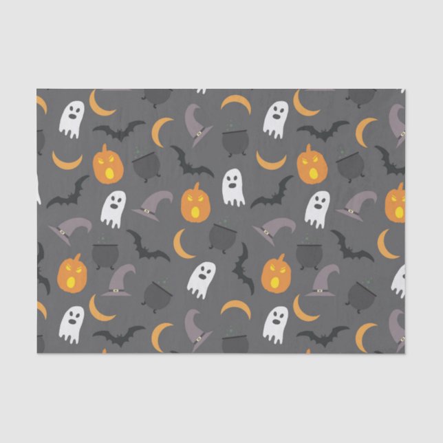 Papier Mousseline Thème Halloween fantômes éffrayants (Recto)