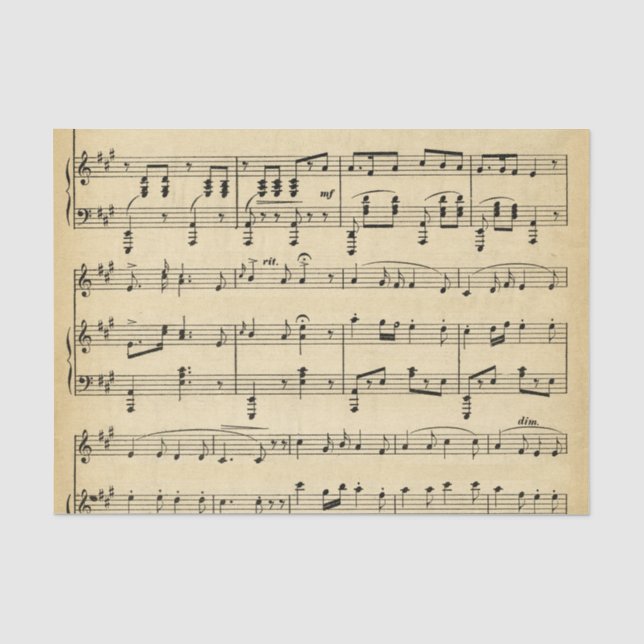 Papier Mousseline Thème Musique antique (Recto)