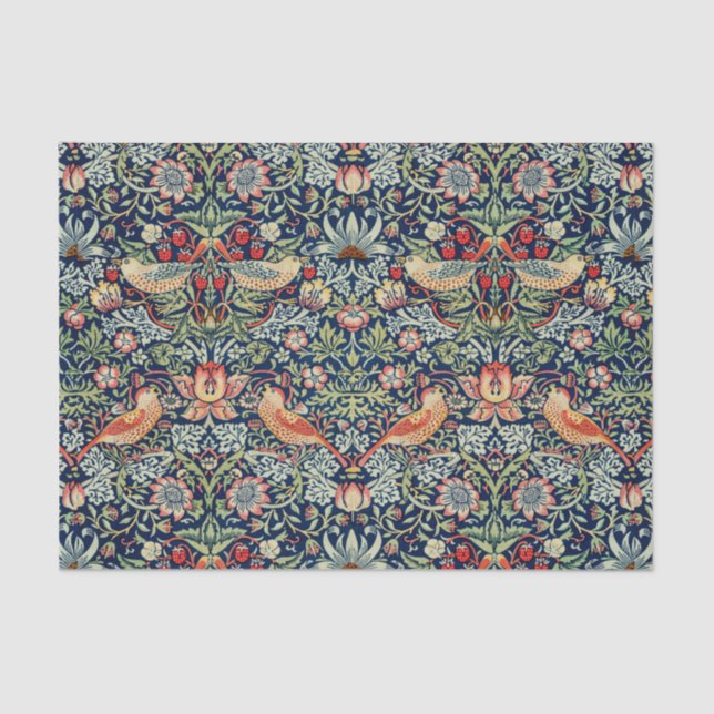 Papier Mousseline Thief fraise William Morris (Recto)