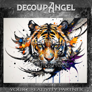Papier Mousseline Tigre en Graffiti Art Découpage