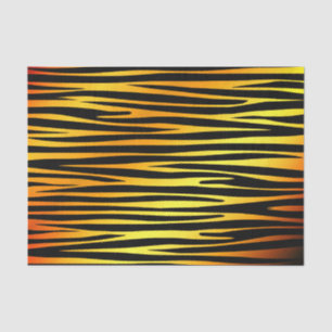 Papier Mousseline Tigres d'or et noir comme des rayures motif, anima
