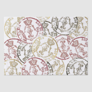 Papier Mousseline Timbre Fleur de Lis Découpage royale de la Couronn
