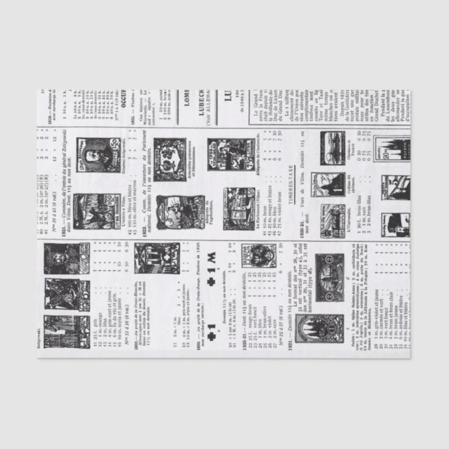 Papier Mousseline Timbre Postal Ancien (Recto)