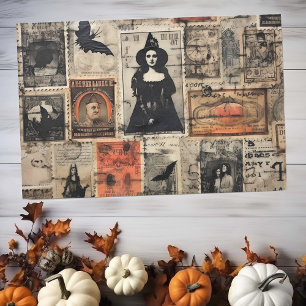 Papier Mousseline Timbres de sorcière vintage Halloween Découpage