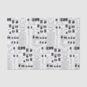 Papier Mousseline Timbres Poscènes vintages