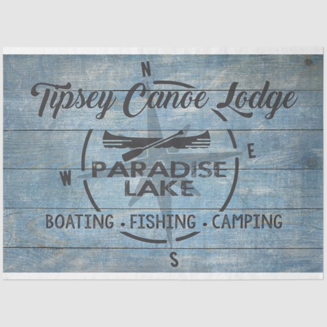 Papier Mousseline Tipsey Canoe Lodge Decoupage Tissus Paper (Recto)
